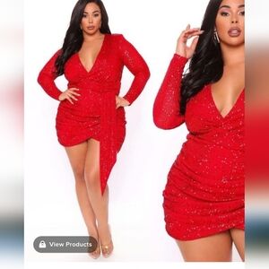 Elegant Red Sequin Dress